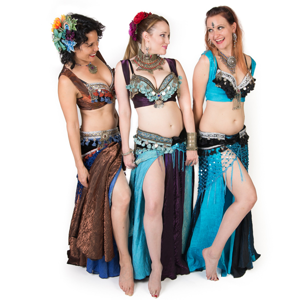 TMS Multi Slit Full Circle Skirt Belly Dance Gypsy Club Tribal Jupe Robe Costume 
